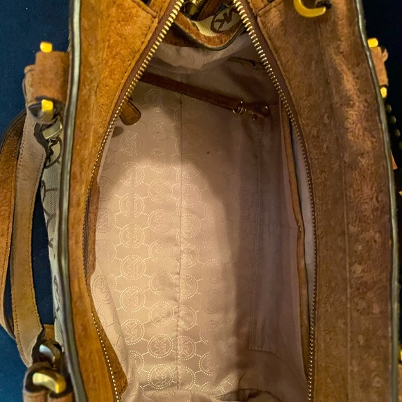 BEAUTIFUL VINTAGE MICHAEL KORS HANDBAG SUEDE LEATHER TRIM - Picture 11 of 14